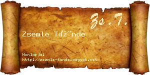 Zsemle Tünde névjegykártya